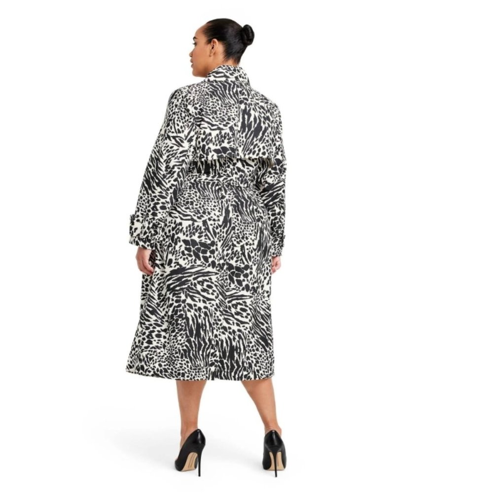 Women's Animal Print Strong Shoulder Trench Coat - Sergio Hudson x Target NWT - Picture 3 of 3